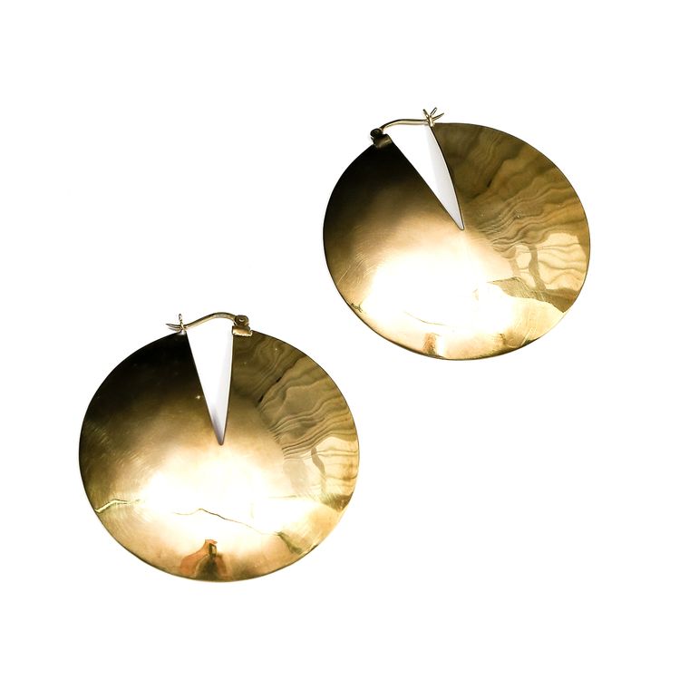 Luna Brass Large Round Hoop earrings