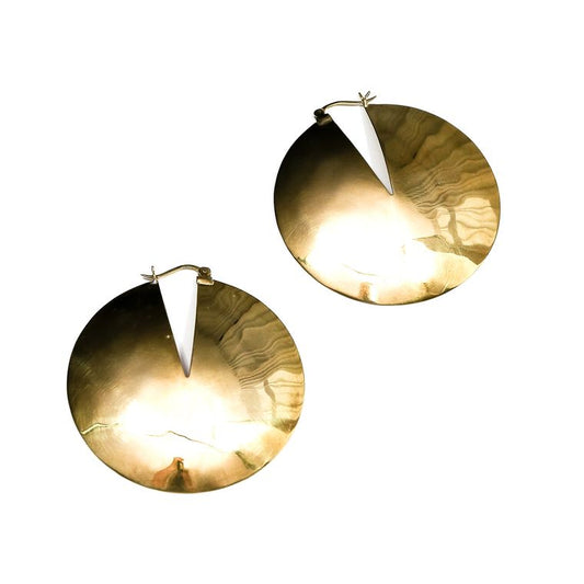 Luna Brass Large Round Hoop earrings