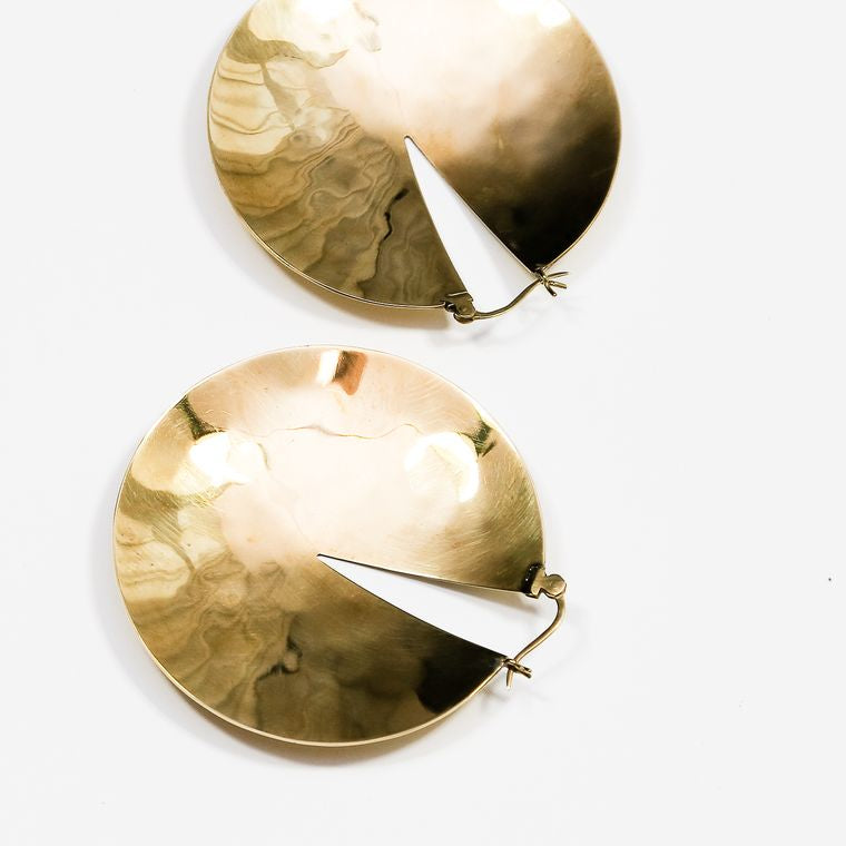 Luna Brass Large Round Hoop earrings