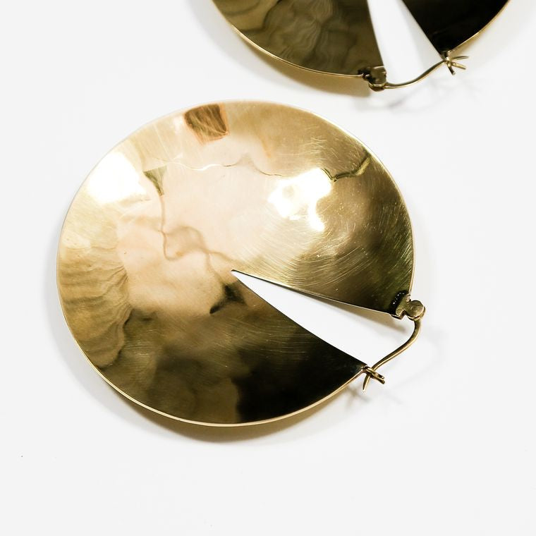 Luna Brass Large Round Hoop earrings